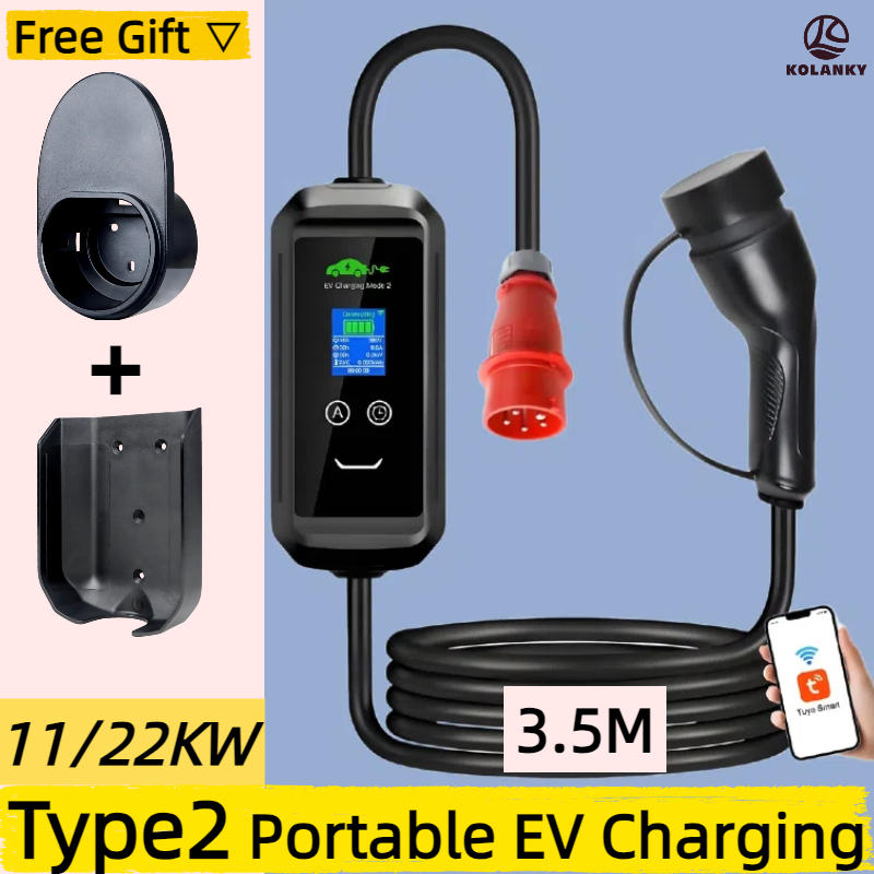 Type 2 Portable Ev Charger 11Kw Cee - Przenośna ładowarka EV 3.5M Typ 2